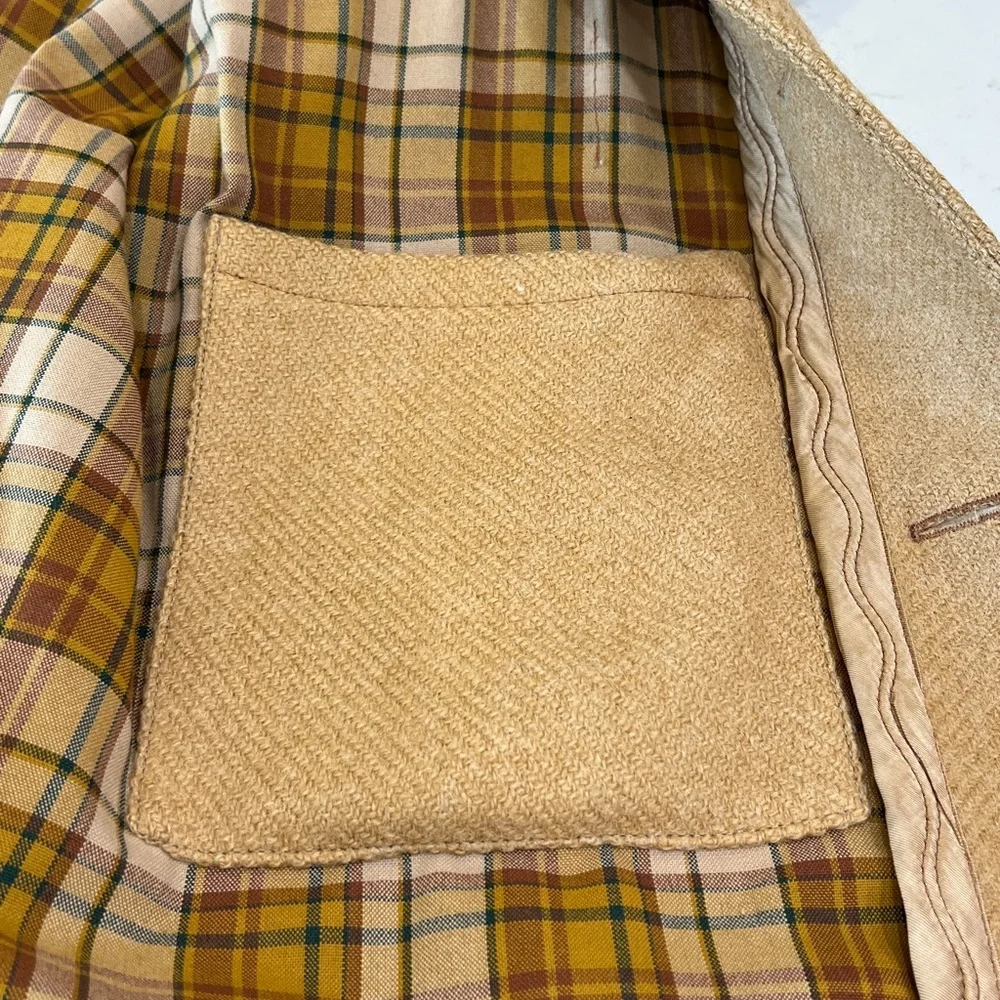 Vintage The Men’s Shop JCPenney Camel Wool Overcoat – Size 44 – Classic Menswear - Picture 6 of 15